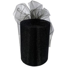 Black Tulle Wedding Reception Decor - 6" x 100 Yards, Halloween, Wedding, DIY