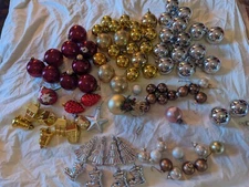 Lot of 80+ Vintage Shiny  Plastic /Glass Christmas Tree Ornaments