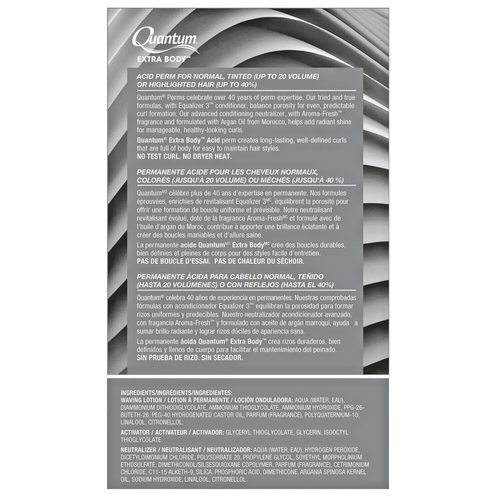 QUANTUM EXTRA BODY GENTLE  ACID PERM FOR NORMAL, FINE , TINTED , SELF TIMINING  - Picture 4 of 5