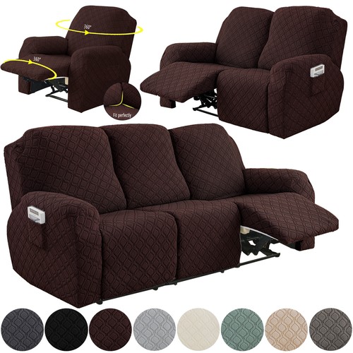 Recliner Chair Cover 1 2 3 Seater Couch Slipcover Armchair Lounge Sofa Protector - Picture 75 of 98