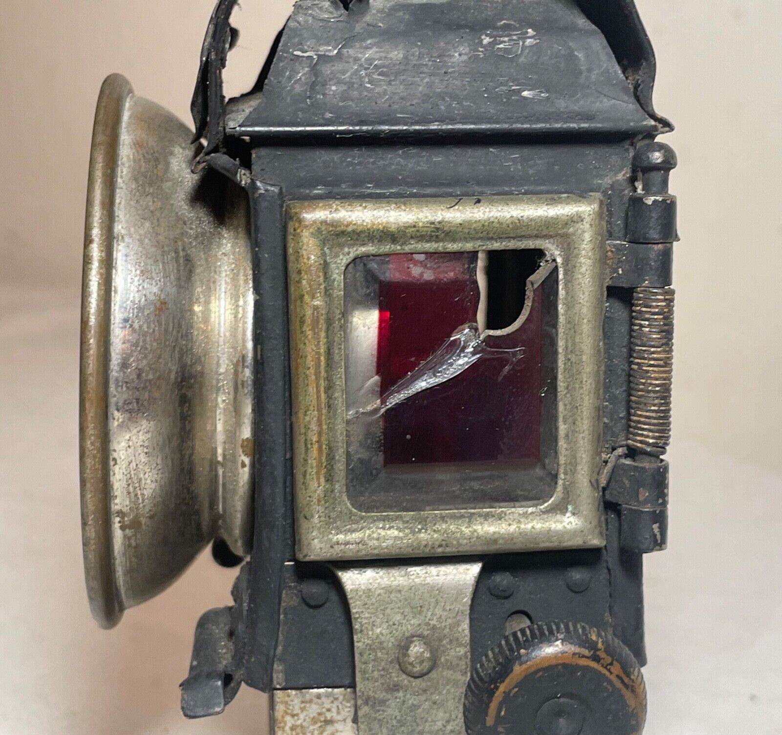 RARE Antique 1800's Bicycle Oil Lamp Parabolic No. 3 by G.J. Mfg. & Co