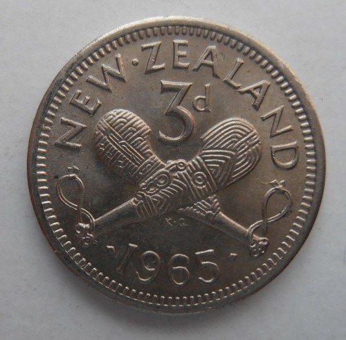 NEUSEELAND THREEPENCE 1965