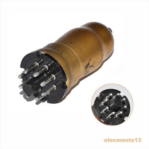 6F7 6Ф7 MELZ SOVIET TRIODE-PENTODE GOLD METAL TUBE NOS = VT-70 CV1915 PH6F7 - Picture 2 of 3