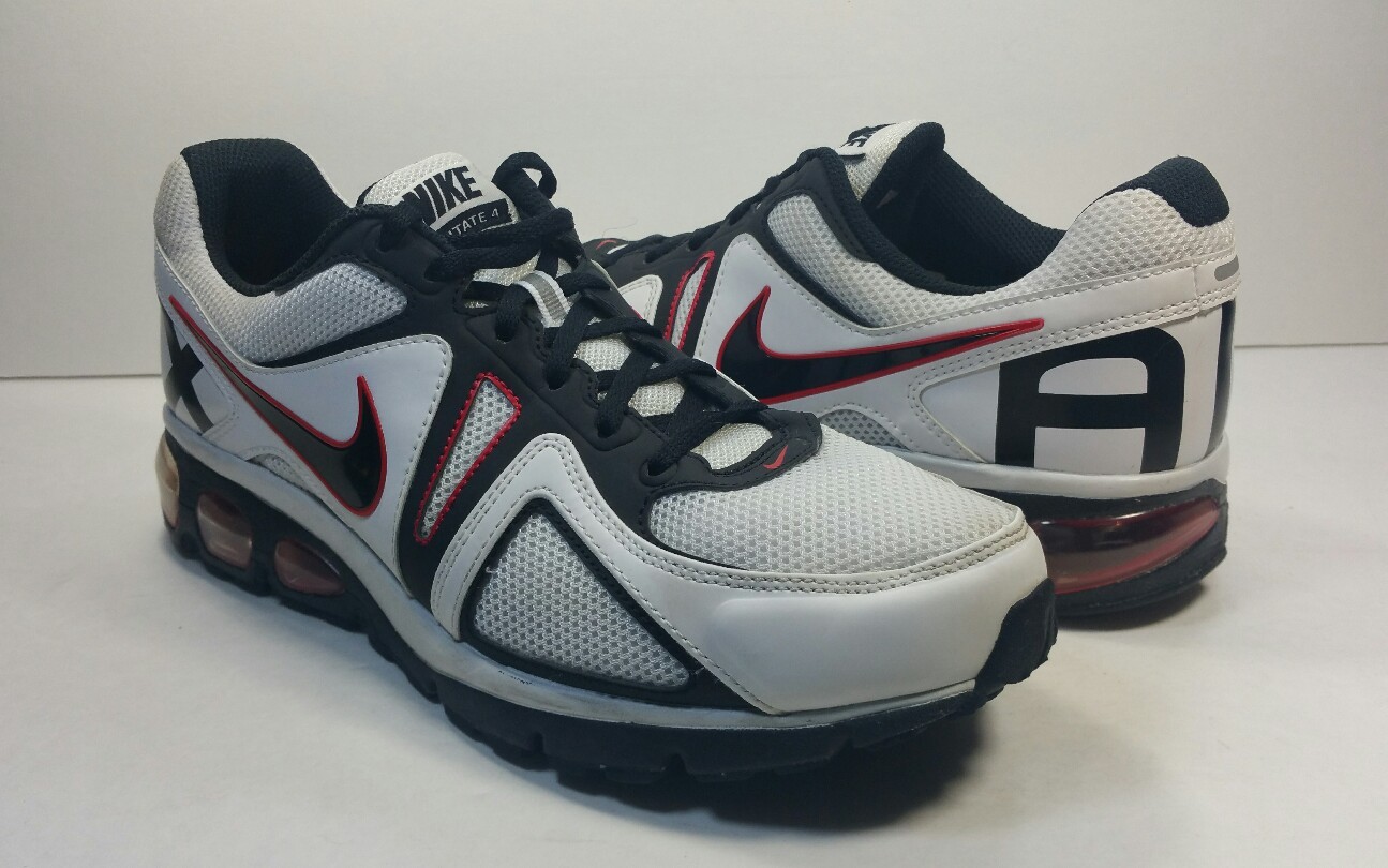 Nike Air Max Agitate 4 120 Wht/Blk/Red Running Shoes - Size 8 Nike Air Max Agitate 4 120 Wht/Blk/Red Running Shoes - Size 8