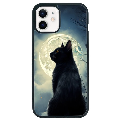 Rubber Case For Samsung Galaxy Apple iPhone magical black cat witch - Picture 4 of 25