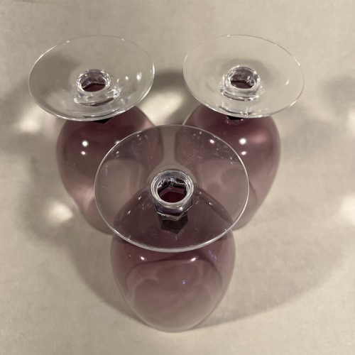 PV08761 Mid Century Fostoria Glass FASCINATION LILAC Iced Tea - 3pcs - Picture 6 of 8