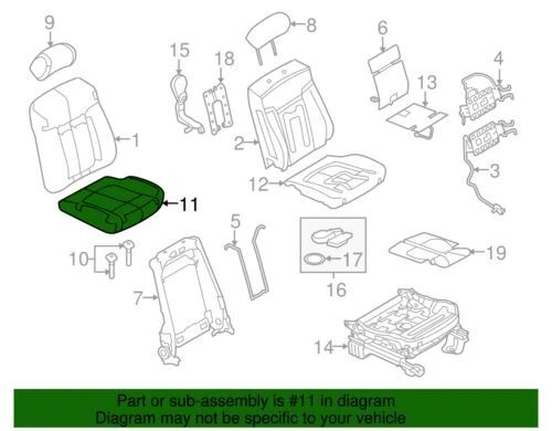 Conjunto de cubierta de asiento de pasajero delantero genuino Ford F-150 2013-2014 DL3Z-1662900-BD Foto 2 de 2