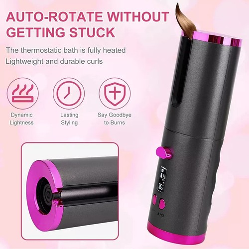 Wireless Automatic Curling Iron, Cordless Auto Hair Curler - Picture 3 of 7