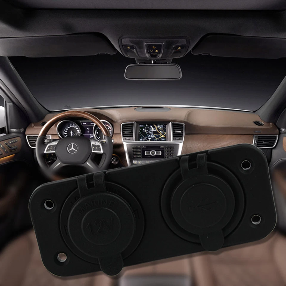 Dual USB Car Cigarette Lighter Socket Splitter 12V Charger Power Adapter Outlet - Image 2 of 4