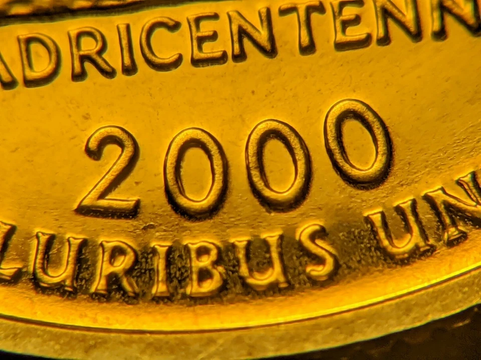 Interior Die Break US Mint Error 2000-S Pr Virginia Quarter(Toned)Extremely RARE - Image 2 of 4