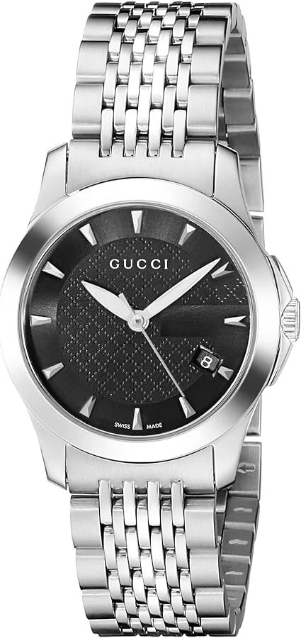Montre pour femme Gucci G Timeless cadran noir acier inoxydable   YA126502