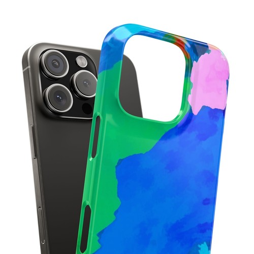 Abstract Pink and Blue Slim Phone Cases for iPhone 7-16 - Picture 9 of 95
