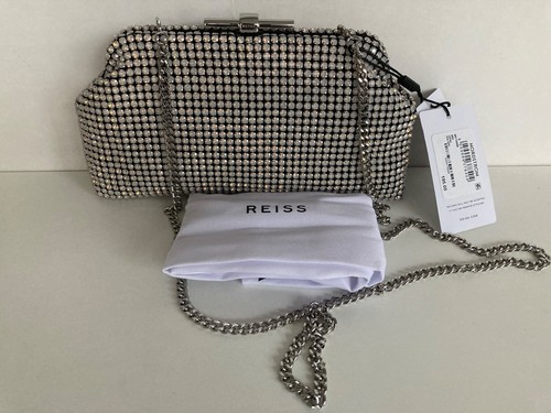 Reiss Clutch mit Adalinverzierung und silbernen Kristallen - Neu mit Etikett - Bild 6 von 16