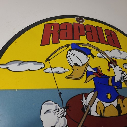 Vintage Rapala Angelköder Schild - Porzellan Werbung Zapfsäule Tellerschild - Bild 4 von 15