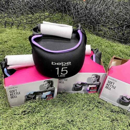 NEW 15 LB Soft Kettlebell Weight Workout Crossfit Yoga Bebe Black Purple