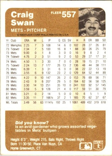 1983 Fleer Baseball - Pick Choose Your Cards List 5 - Picture 63 of 257