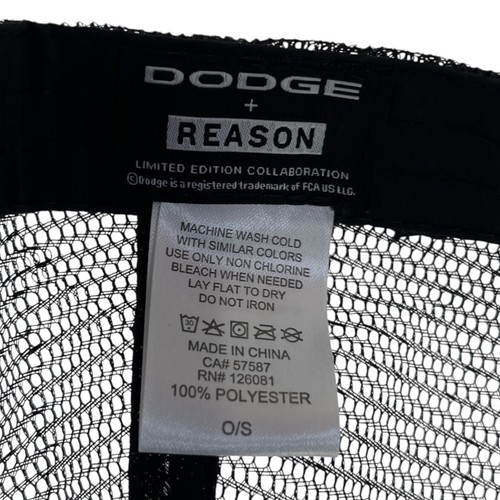 Dodge Challenger Mesh Snapback Trucker Hat Cap Black Auto Mobile New - Picture 5 of 12