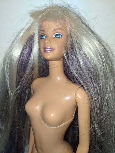 Barbie Doll Jam N' Glam Blonde Purple Rotating Hair - Picture 3 of 6