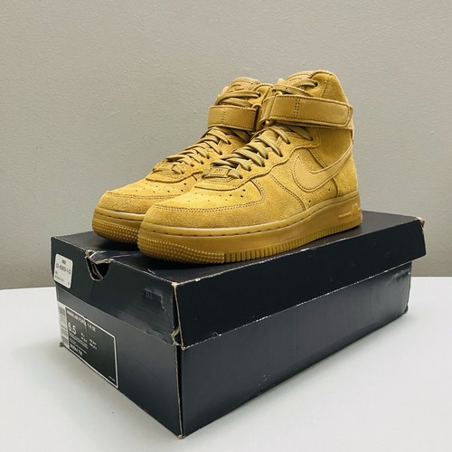 Nike Air Force 1 HI SE Suede Athletic Shoes Sneakers 860544-700 Gold Women's 6.5 - Picture 6 of 15