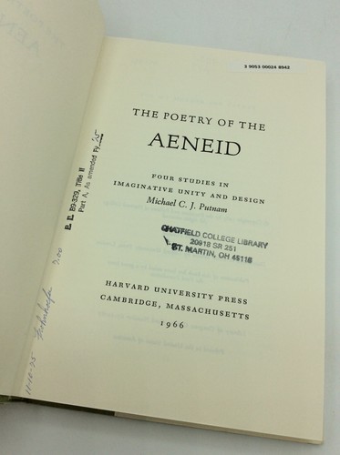 THE POETRY OF THE AENEID by Michael C.J. Putnam - 1966 - vintage classical - Bild 2 von 4