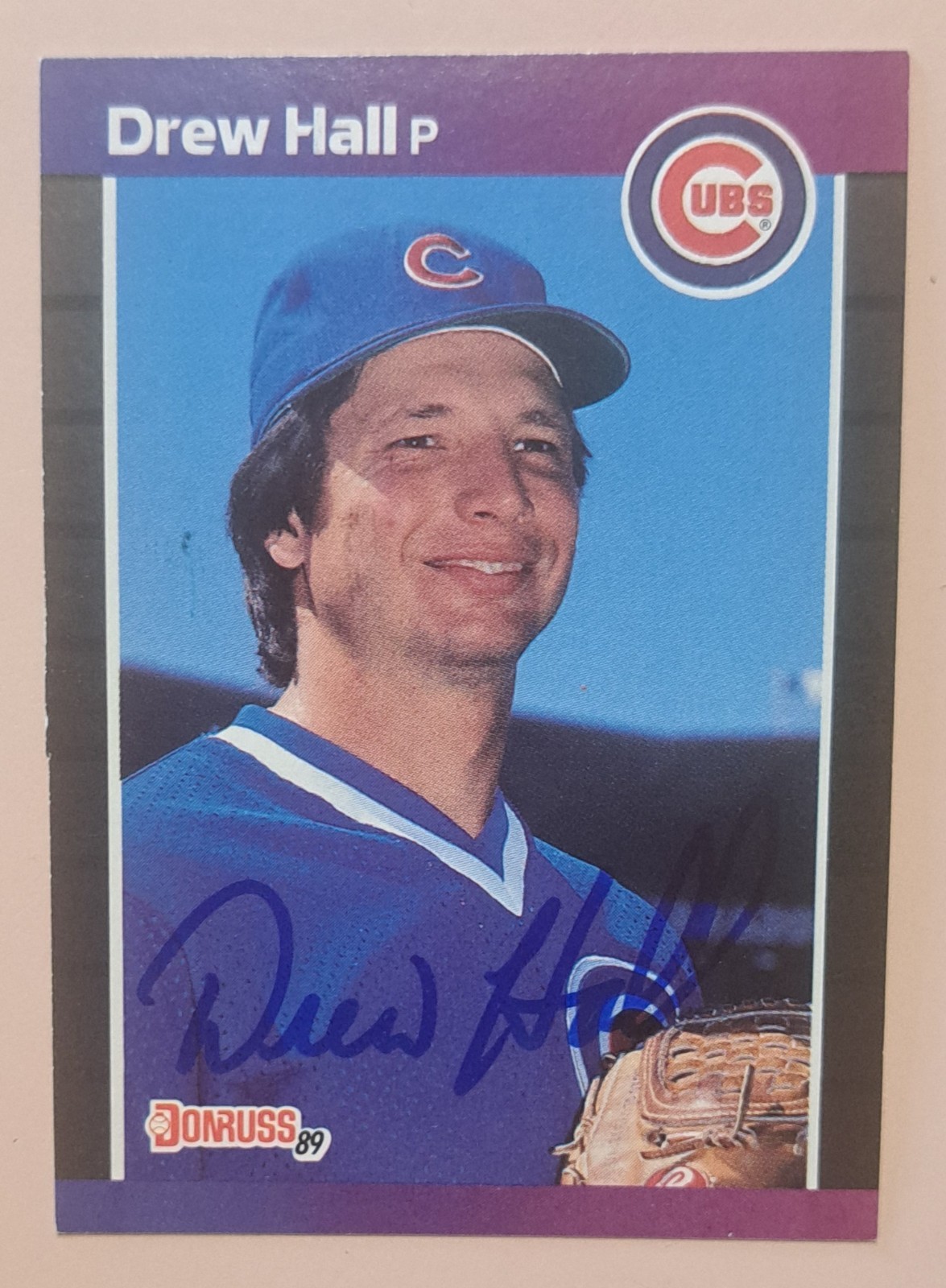1989 Donruss Signed Drew Hall - Cubs