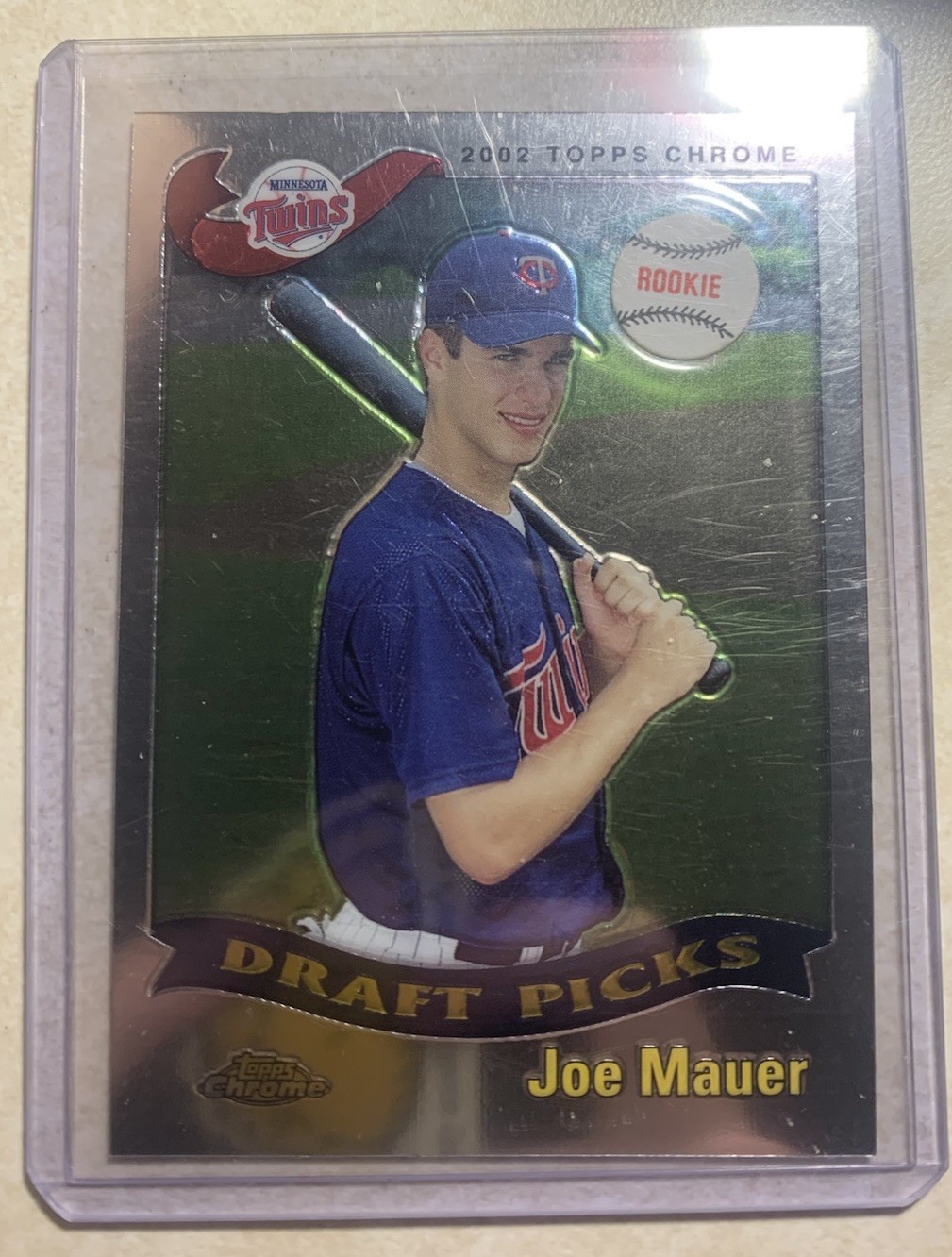2002 Topps Chrome Joe Mauer Rookie Card #622 Draft Picks Twins HOF