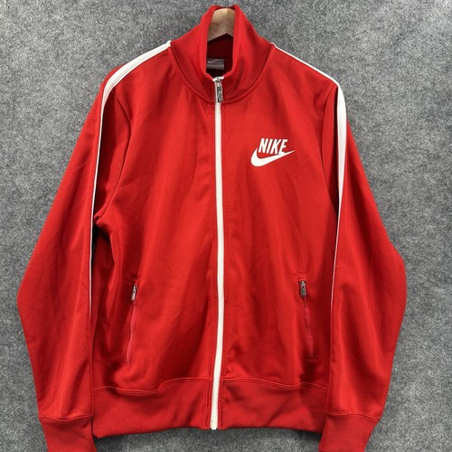 Nike Sportswear Track Jacket Mens Medium Red Full Zip Swoosh 510131-657 - Picture 2 of 16