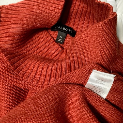 TALBOTS Orange Long Sleeve Mock Neck Sweater Women’s Sz XL - Bild 7 von 7