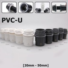 UPVC Straight Pipe Fitting Tank Connector Bulkhead 20 25 32 40 50mm For Aquarium