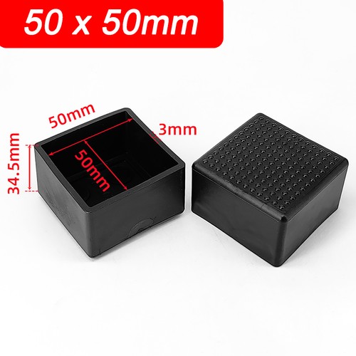Square Chair Leg Caps Anti-Slip Rubber Chair Tips Table Chair Floor Protectors - Picture 37 of 43