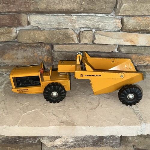 Vintage 50er Jahre Nylint Tournarocker Muldenkipper gelb Metall Traktor - Bild 1 von 10
