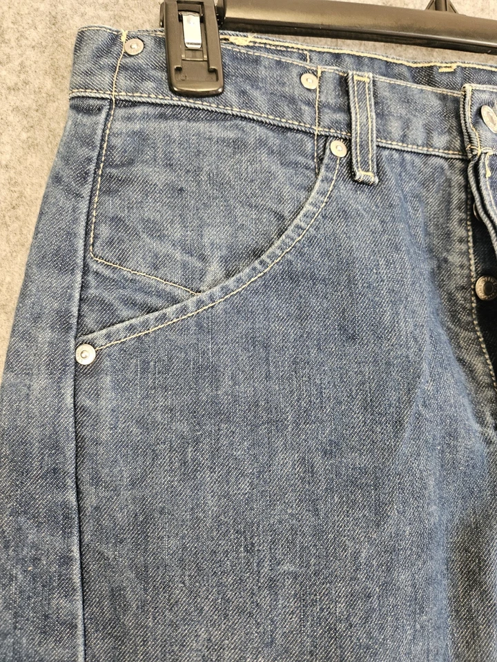 手工制作复古定制李维斯牛仔裤男式 31x32 纽扣门襟高腰 — 第 4/4 张图片