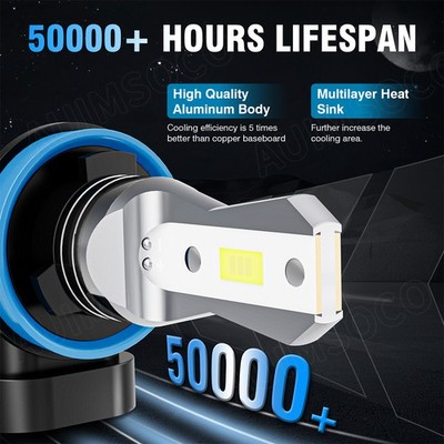 H11 LED Headlight Bulb Kit – 6500K, Super Bright 120W, 1200000LM – Pair – 12V – AUIMSOCO