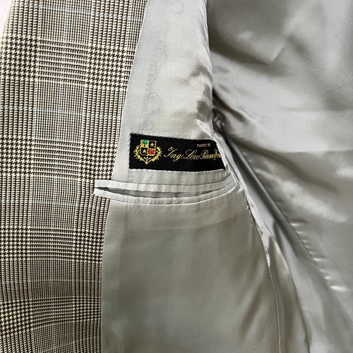 Brooks Brothers Mens Sport Coat 42L Beige Prince of Wales Plaid Loro Piana Wool - Picture 7 of 9