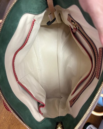 Dooney Bourke Red Cameron Florentine Vacchetta Leather Satchel Handbag Luxe - Picture 8 of 16