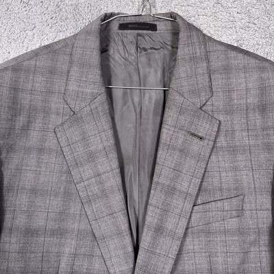 Armani Collezioni G Line Blazer Men EU54 US42 Wool Sport Coat 2Button Windowpane
