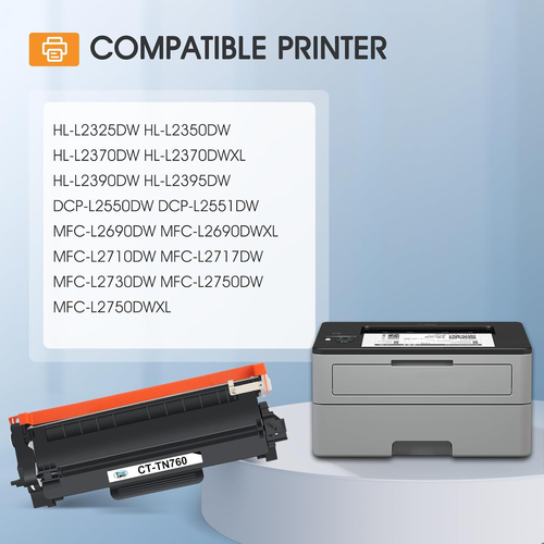 TN760 Toner for Brother Printer TN730: Compatible for Brother Toner TN-730/TN-76 - Picture 2 of 12