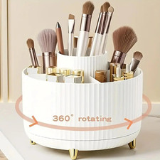 1pc 360 Rotating Makeup Organizer Plastic Cosmetic Holder 5 Compartments - NEW