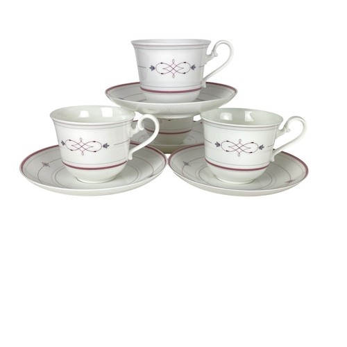 Villeroy & Boch Heinrich Germany Aragon Cups And Saucers Bone China Set 4 - Picture 10 of 10
