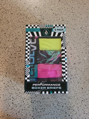 Volcom 5 Pack Mens Sz Large 36-38 Performance Boxer Briefs Multicolor Microfiber - Picture 1 of 6
