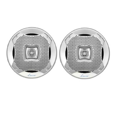 Pair of AQ6CXS Lanzar 400 Watts Max Power 6.5'' 2-Way Marine Speakers (Silver)
