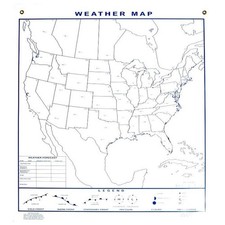 American Educational Reversible Weather and Climagraph Map, 50"H x 44"L