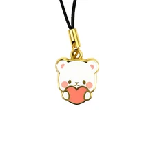 Milk Mocha Bear: Heart Milk Mini Enamel Charm