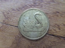 Spielmarke Jeton Messing - Durchmesser 18 mm - Schwan