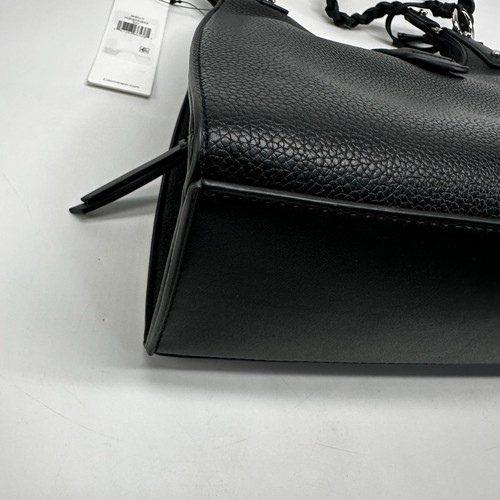 Calvin Klein Shelly Novelty Satchel Bag Black Women's Inner Pockets Leather - Picture 5 of 12