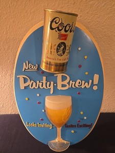 Vintage COORS Party Brew Sign NON Lit Plastic 1955?
