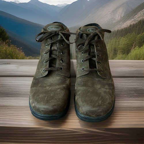 Rockport Men’s Brown Nubuck Leather Lace Up Boots Size 8M - Picture 1 of 7