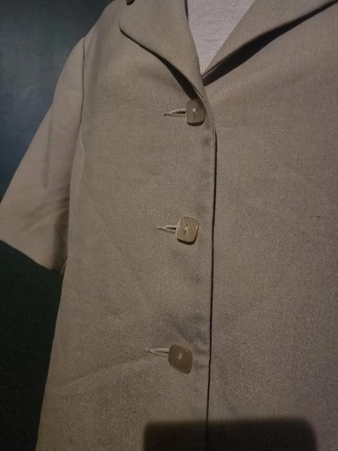 Vintage Fluss Collection Short Sleeve Blazer - Size 18/44 Taupe Beige - Picture 5 of 5