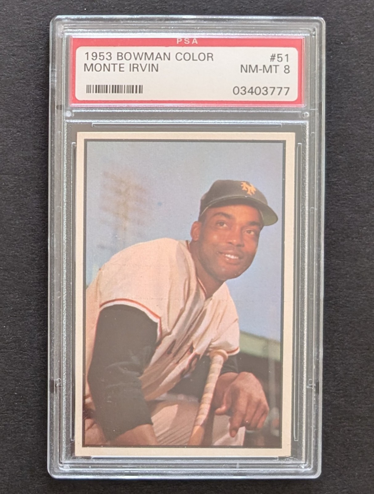1953 Bowman Color #51 Monte Irvin PSA 8 NM-MT