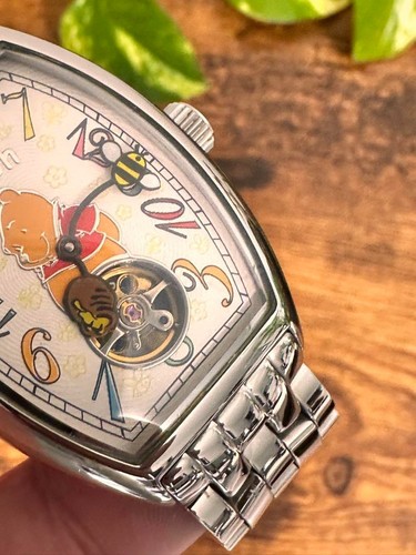 Disney Pooh Armbanduhr Handaufzug Damen Edelstahl selten aus Japan - Bild 9 von 13
